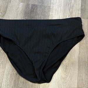 Black Ribbed Bikini Bottoms